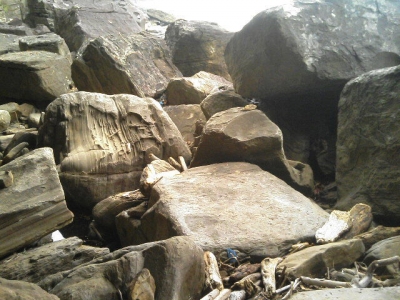 西表島沿岸部半洞窟テント岩