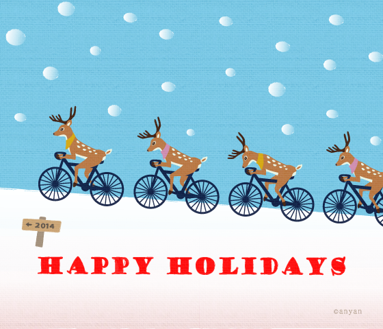 happy holidays イラスト アニャン