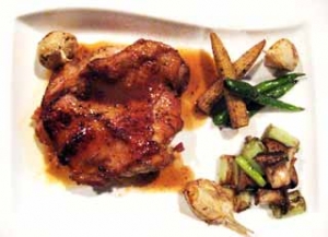 鶏腿肉のロースト シナモンソース