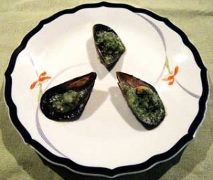 ムール貝のエスカルゴ風