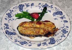 ナスの詰め物のチーズ焼き