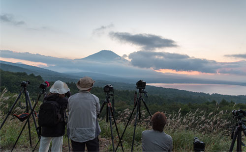 富士山とカメラマン