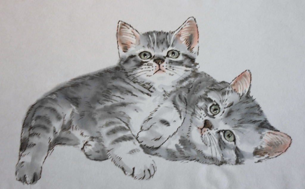 猫 絵 仰々しい 46番 猫の手「yufu猫」