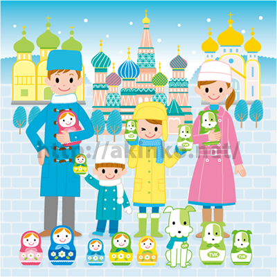 テレビ岸和田 カレンダー2月 世界のイラスト ロシア イラストレーターあきんこのブログ