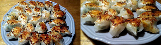 水晶餃子の後に焼き餃子も