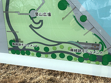 廃線跡モニュメントを示す地図