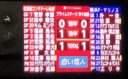 北海道コンサドーレ札幌 1-1 横浜F・マリノス