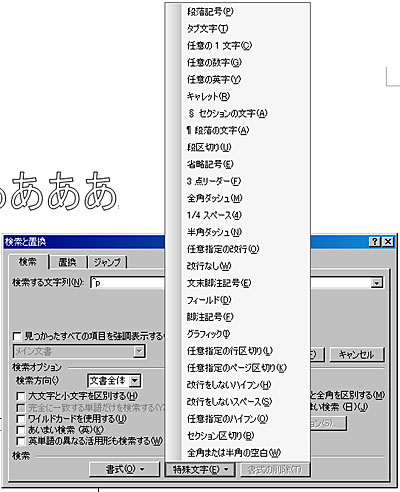 特殊文字検索
