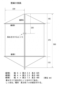 簡単六角凧図面