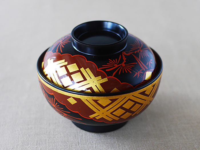 秀衡塗 盛鉢（20cm・菊） / 漆器 食器 漆塗 うるしぬり 手塗り