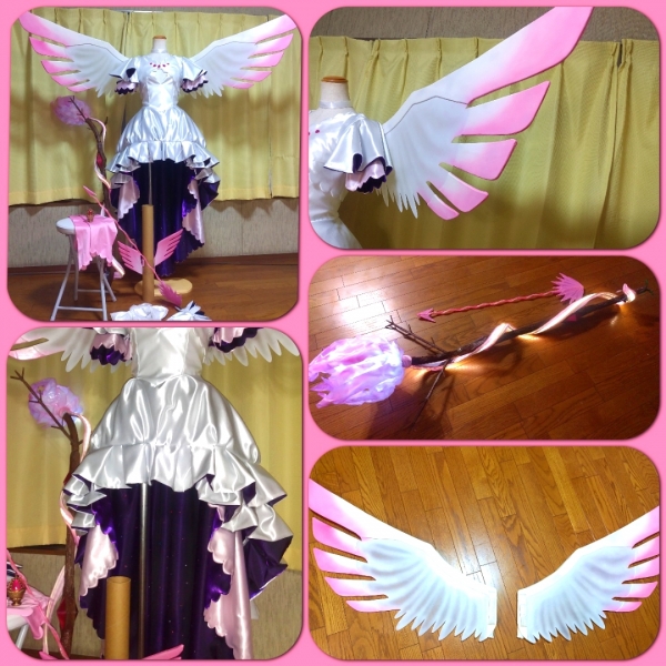 魔法少女まどか☆マギカ アルティメットまどか 羽付き コスプレ 衣装 セット 魔法少女まどか☆マギカ アルティメットまどか コスプレ衣装