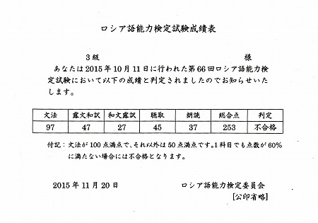 ロシア語検定。。。 | 新・おかしな人間の日記