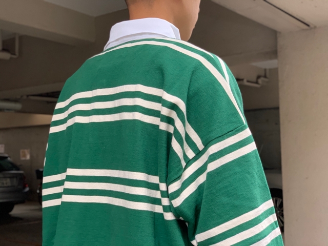 Naptime ニットラガーシャツ(緑SIZE:L) 今着たい色のラガーシャツ | the Apartment