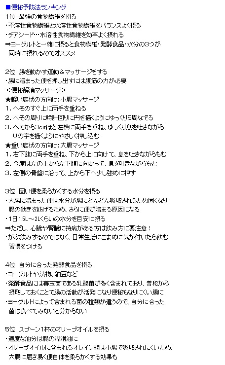 白熱ライブ ビビット 便秘予防 4月7日 便秘解消マッサージ チアシード 水分 発酵食品 オリーブオイル 七転八起