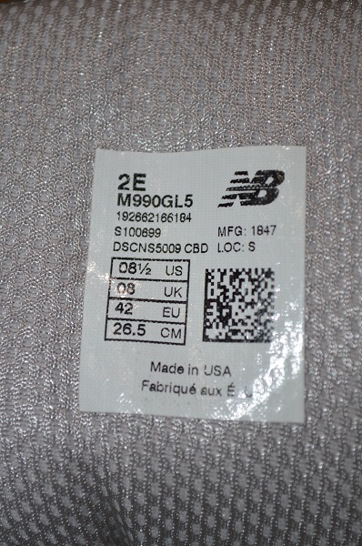 New Balance】 ニューバランス 990 v5 GL 8½ 2E ワイズ MADE IN U.S.A 包装無料 【Bランク】アメリカUSA製(7955)25.5cmニューバランス990クリーム スニーカー