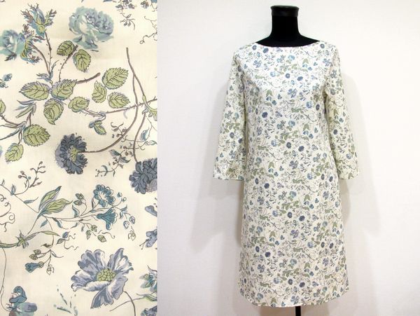 ホビーラ限定リバティ タナローン Garden ガーデン ブルー系 シンプルaラインワンピース Felicita Blog フェリチタ ブログ