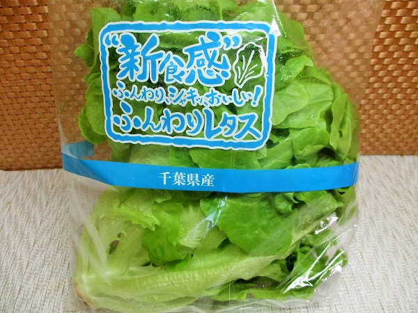 千葉県産 ふんわりレタス 新食感 ふんわり、シャキッ、おいしい! ロピアで購入。