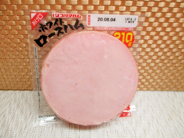 プリマハム ホワイトロースハム 210g ロピアで購入。