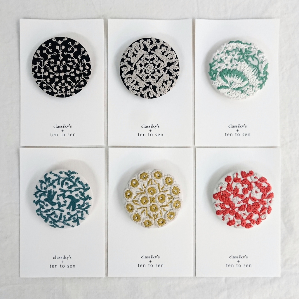 点と線模様製作所 刺繍缶バッジ」 | 岡山の雑貨店 schlank