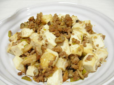 豆腐の肉味噌炒め