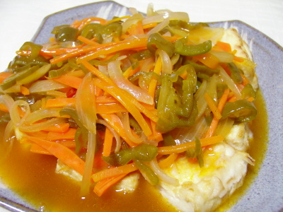 豆腐の甘酢あんかけ