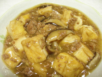 厚揚げとひき肉の煮物