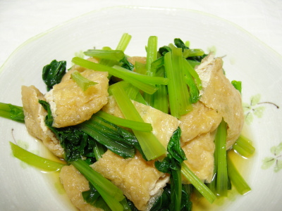 小松菜と油揚げの浅煮