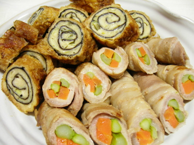 豚ばら肉の野菜巻き