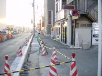 店舗前歩道工事