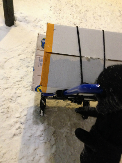 雪の中postiへ