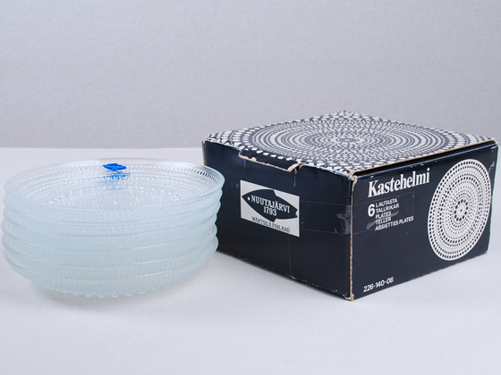 Kastehelmi/カステヘルミ プレート14cm クリア 6個セット(箱付き) 001