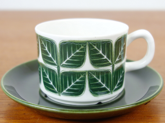 Gefle/ゲフレ Blad/ブラード コーヒーカップ&ソーサー グリーン