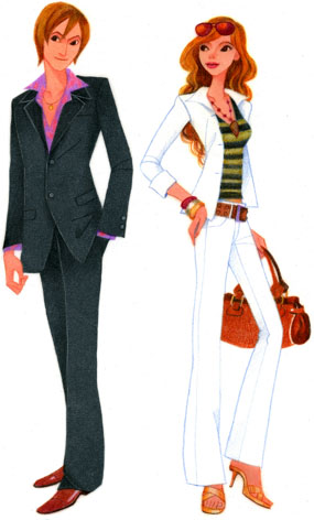 ファッションイラスト/雑誌挿絵使用