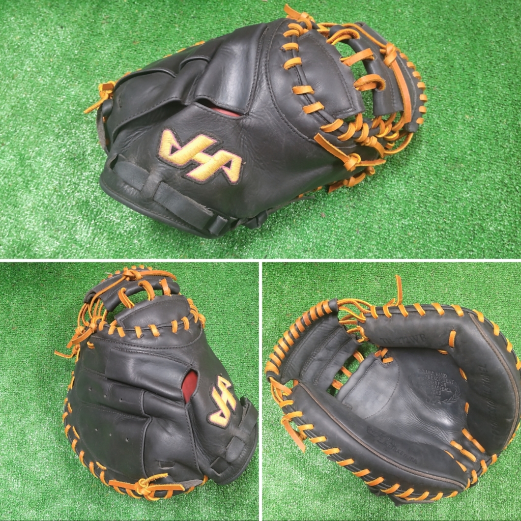 ★美品★人気★ ハタケヤマ 硬式用 キャッチャーミット 新品ウェブ.全紐交換 ハタケヤマキャッチャーミットの全紐交換 | 野球グラブの修理加工って