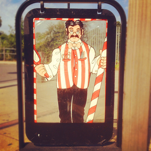 the sign board of a barber / 床屋の看板