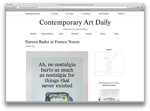 Darren Bader at Franco Noero (Contemporary Art Daily)