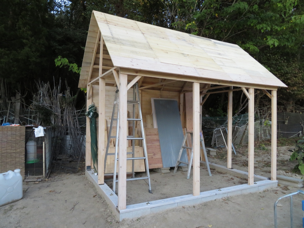 鶏小屋 DIY 秋海