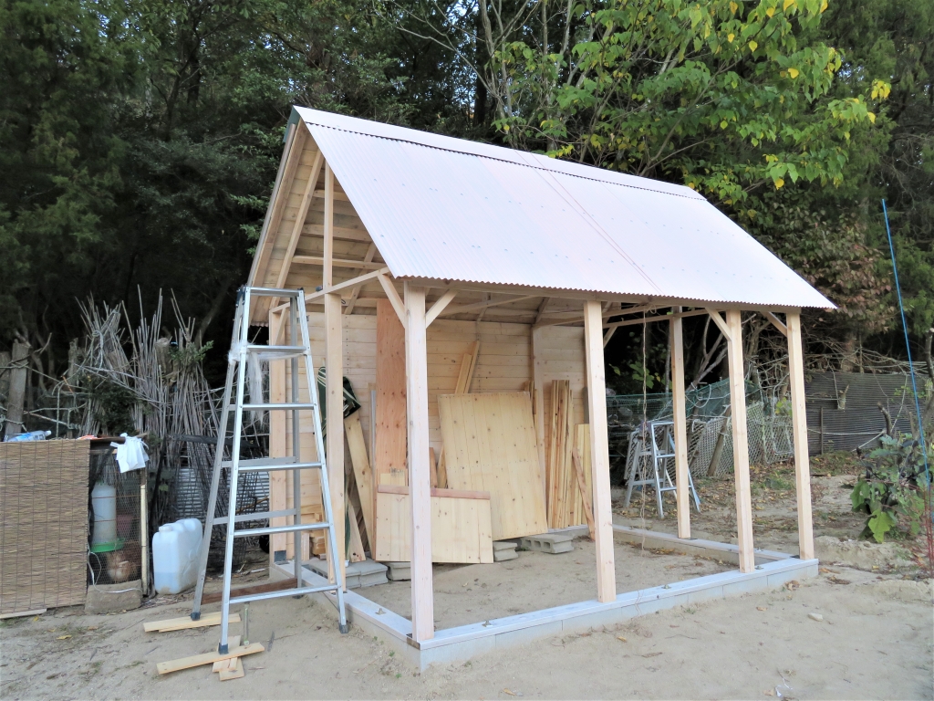 鶏小屋 DIY 秋海