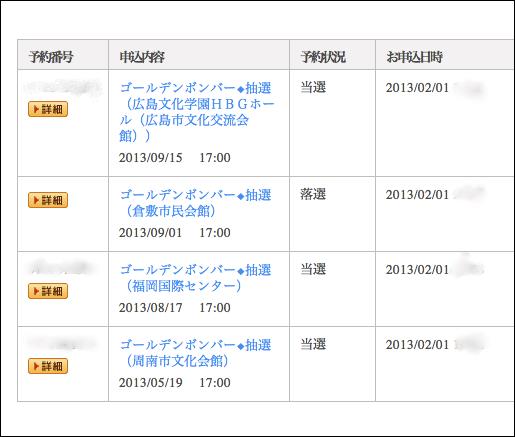 金爆2013ライブ当落結果