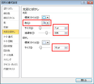 図の光彩設定