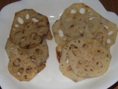 焼きレンコンと炒めレンコン