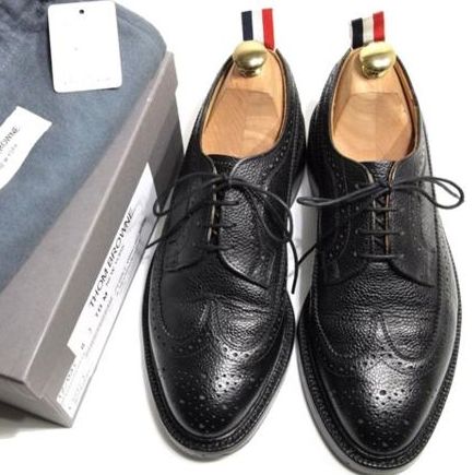 THOM BROWNE(トムブラウン)グレインレザー ロングウィングチップ ...