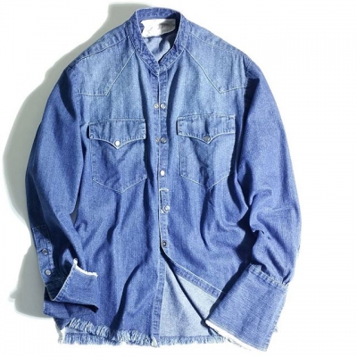 新入荷商品 GREGLAUREN グレッグローレン デニムバンドカラーシャツ 