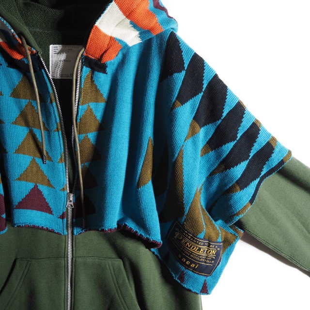 sacai 19ss pendleton hoodie