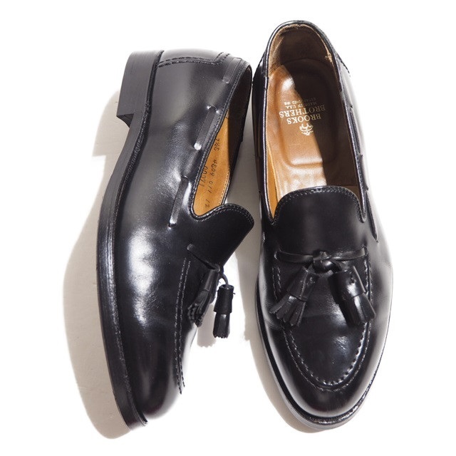 ブルックス 革靴 レザー シューズ サイド 黒 ローファー スリップオン色→ブラック