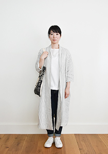 ハンドメイド リネン七分袖Aラインコート チェック＆ストライプ リバティ生地使用 麻 CHECK\u0026STRIPEの生地＆パターンで！シャツワンピースを作りました♪ | LEE