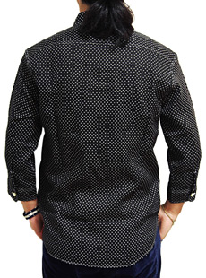 Sugar Cane Light SC35784 LINEN DOT PRINT 3/4 SLEEVE WORK SHIRTS