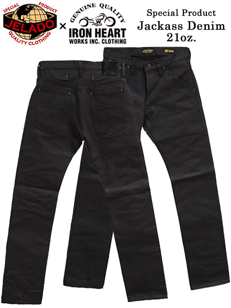 JELADOIRON HEART 顼ɡߥϡ [ ANTIQUE GARMENTS ] JAGIH-21921oz. BLACK DENIM [ Jackass Denim ] Special Product ֥åǥ˥ åǥ˥ ܥ졼 