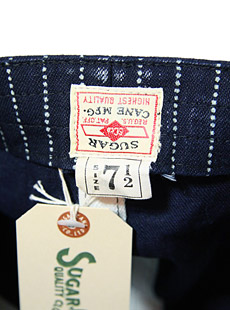 SUGAR CANE シュガーケン SC02070 【 9oz. 】 WABASH STRIPE APPLEJACK CAP ウォバッシュストライプアップルジャックキャップ ワークキャップ