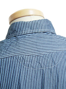 SUGAR CANE 奬  FICTION ROMANCEեޥ󥹡SC36671100/2 INDIGO STRIPE S/S WORK SHIRT ǥȥ饤Ⱦµ